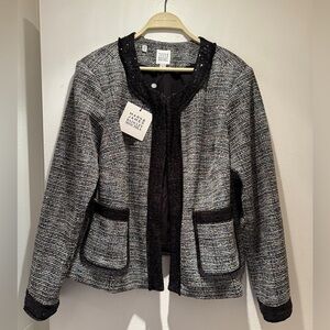 Mark & James by Badgley Mischka Sequin Trim Tweed Jacket